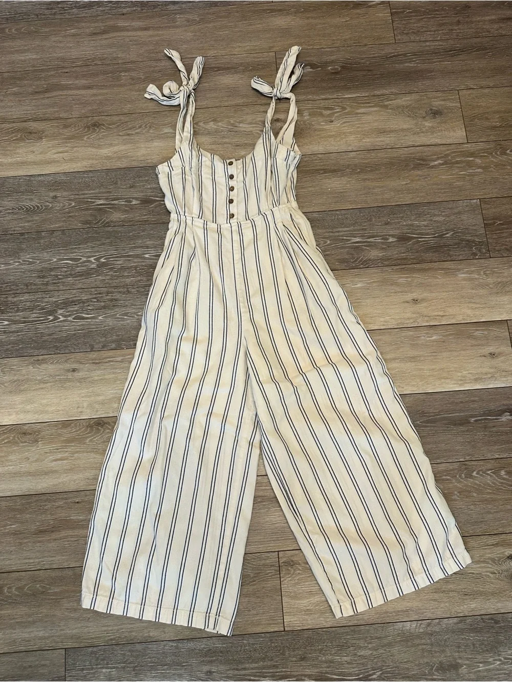 Free People Stripy Tie Wide Leg Jumpsuit